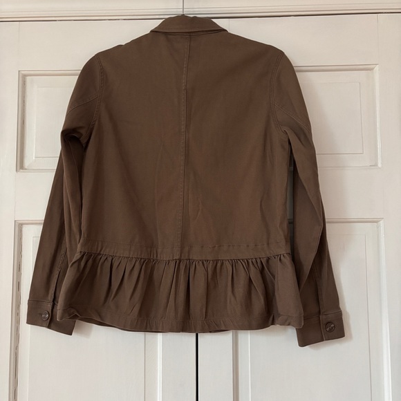 Liverpool Peplum Cargo Utility Jacket Ruffle Peplum Hem Size Small Toffee Brown - Picture 11 of 15
